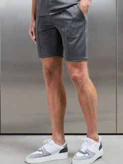 Textured Interlock Short - Grey