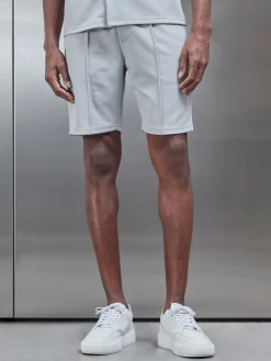 Textured Interlock Short - Mid Grey