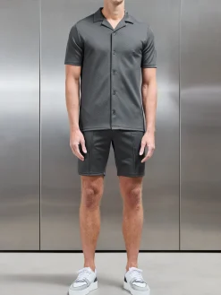 Textured Interlock Short - Grey