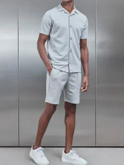 Textured Interlock Short - Mid Grey