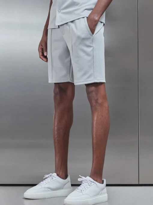 Textured Interlock Short - Mid Grey
