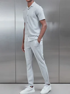Textured Interlock Trouser - Mid Grey