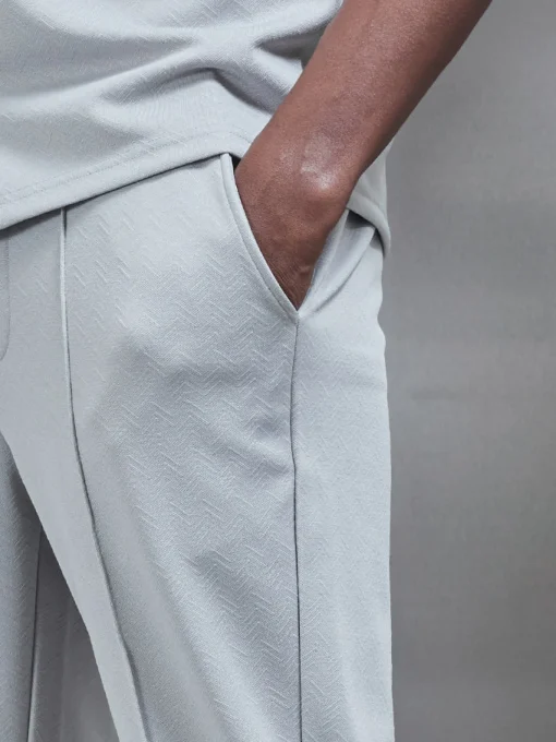 Textured Interlock Trouser - Mid Grey