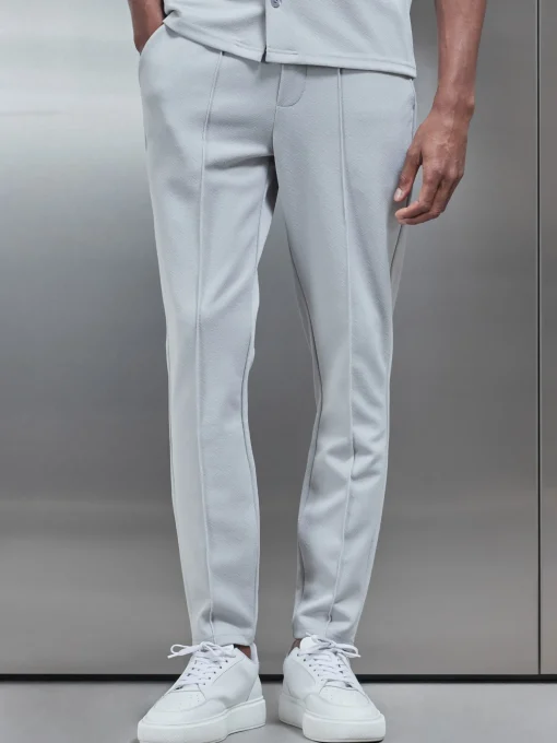 Textured Interlock Trouser - Mid Grey