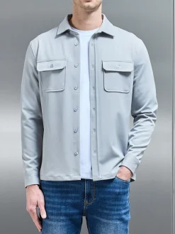 Textured Overshirt - Mid Grey