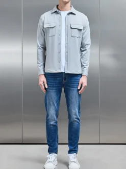 Textured Overshirt - Mid Grey