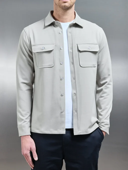 Textured Overshirt - Stone