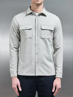 Textured Overshirt - Stone
