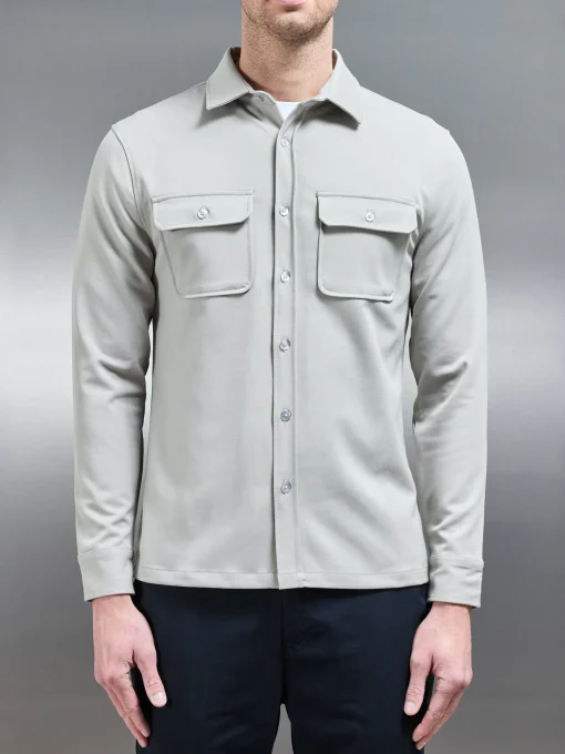 Textured Overshirt - Stone