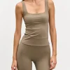 Womens Active Square Neck Vest - Taupe