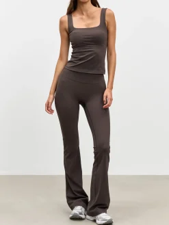 Womens Active Square Neck Vest - Brown