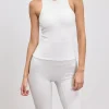Womens Brushed Cotton Jersey Racer Vest - White