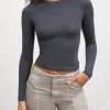 Womens Cotton Jersey Long Sleeve T-Shirt - Slate Blue