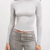 Womens Cotton Jersey Long Sleeve T-Shirt - Marl Grey