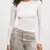 Womens Cotton Jersey Long Sleeve T-Shirt - White
