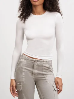 Womens Cotton Jersey Long Sleeve T-Shirt - White