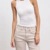 Womens Cotton Jersey Racer Vest - White