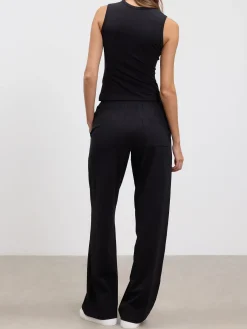 Womens Cotton Modal Round Neck Vest - Black
