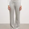 Womens Knitted Straight Leg Jogger - Marl Grey