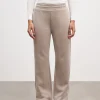 Womens Knitted Straight Leg Jogger - Stone