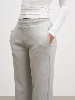Womens Knitted Straight Leg Jogger - Marl Grey