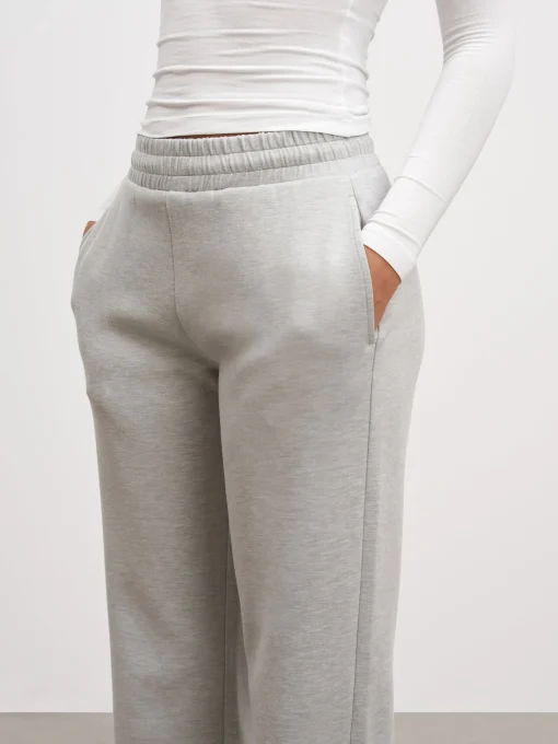Womens Knitted Straight Leg Jogger - Marl Grey