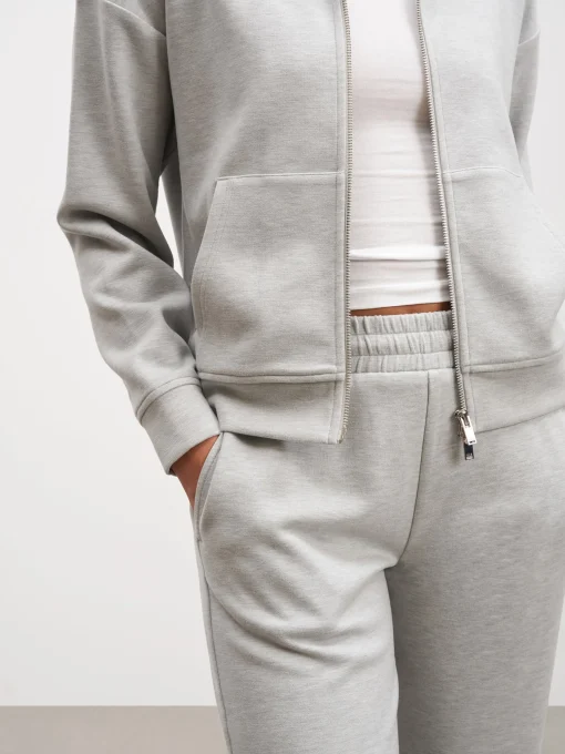 Womens Knitted Straight Leg Jogger - Marl Grey