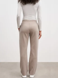 Womens Knitted Straight Leg Jogger - Stone