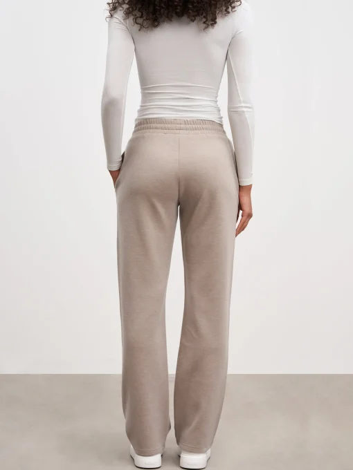 Womens Knitted Straight Leg Jogger - Stone