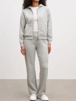 Womens Knitted Straight Leg Jogger - Marl Grey