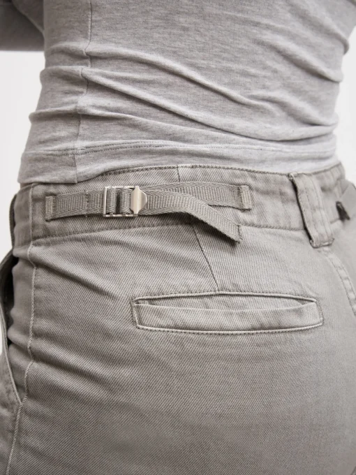 Womens Mid Rise Cargo Pant - Grey