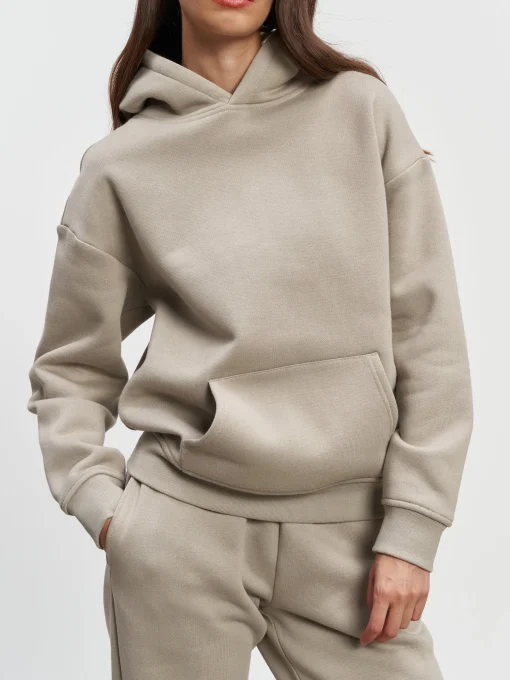 Womens Relaxed Hoodie - Stone