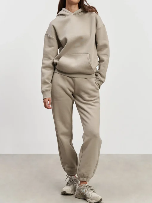 Womens Relaxed Hoodie - Stone
