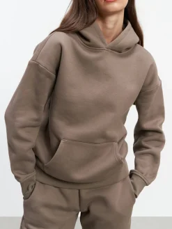 Womens Relaxed Hoodie - Taupe