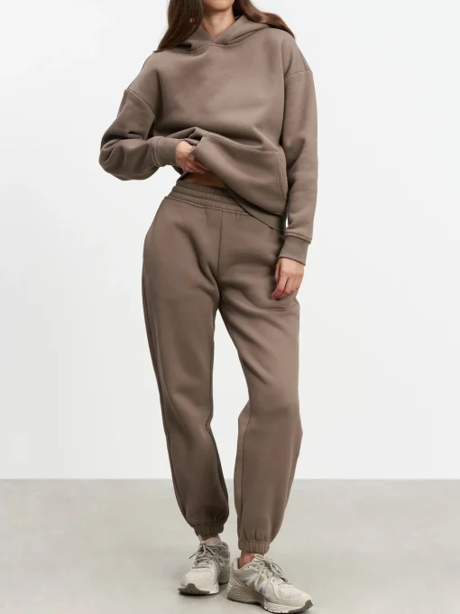 Womens Relaxed Hoodie - Taupe