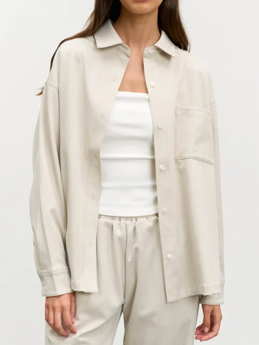 Womens Relaxed Shirt - Stone