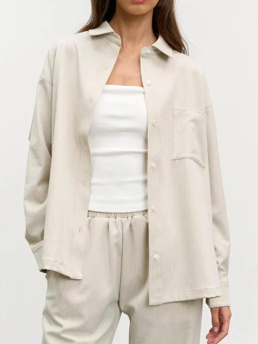 Womens Relaxed Shirt - Stone