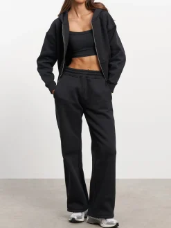 Womens Relaxed Straight Leg Jogger - Black