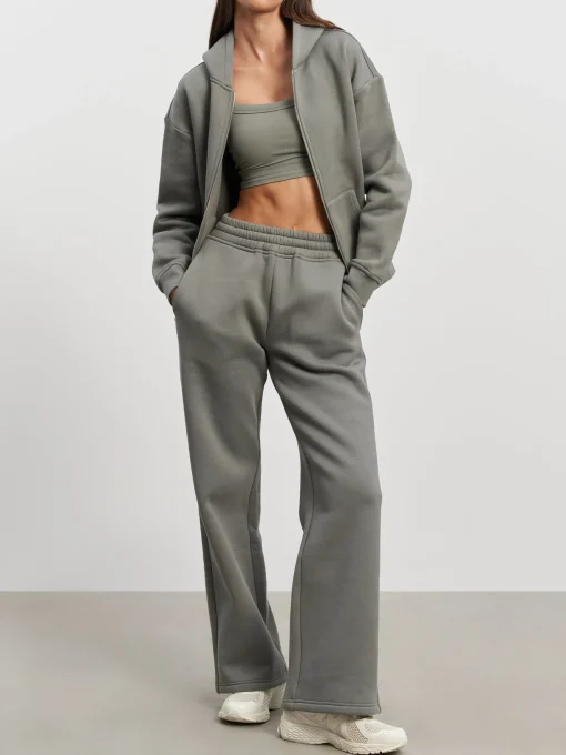 Womens Relaxed Zip Hoodie - Sage