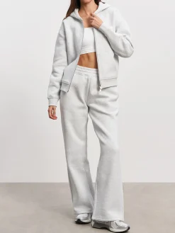 Womens Relaxed Zip Hoodie - Marl Grey