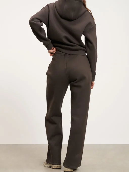 Womens Relaxed Zip Hoodie - Brown