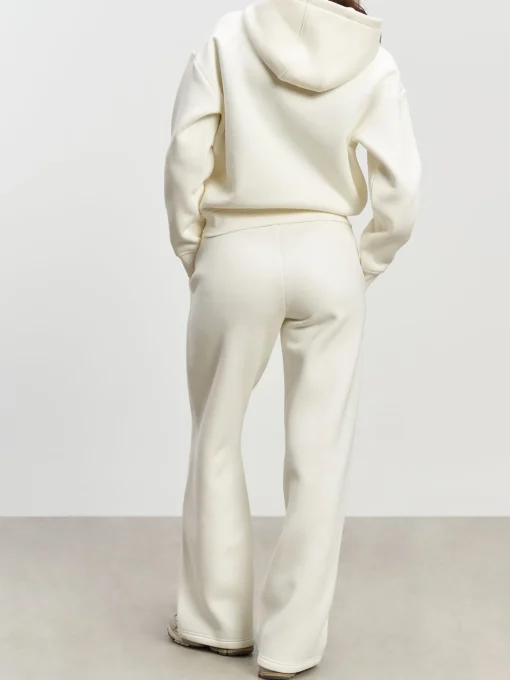 Womens Relaxed Zip Hoodie - Ecru