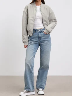 Womens Reversible Bomber Jacket - Slate Blue Stone