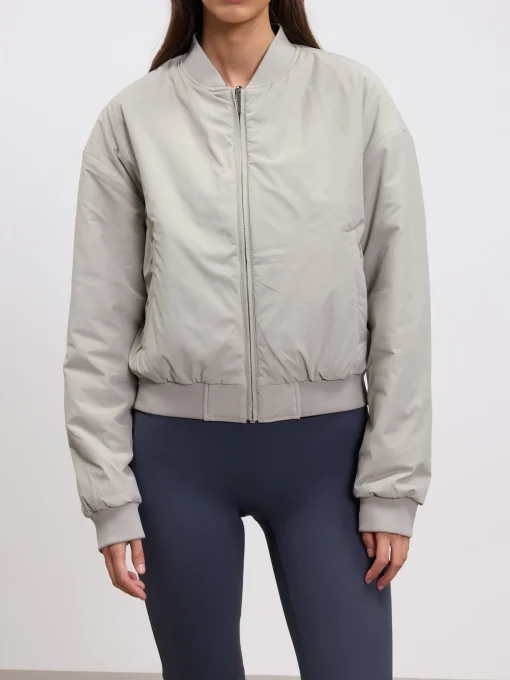 Womens Reversible Bomber Jacket - Slate Blue Stone