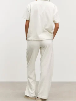 Womens Towelling Revere Collar Shirt - Ecru