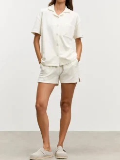 Womens Towelling Short - Ecru