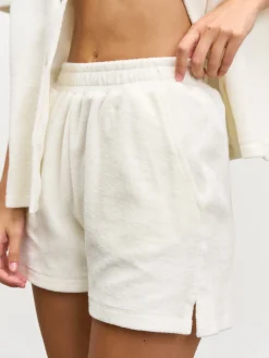 Womens Towelling Short - Ecru