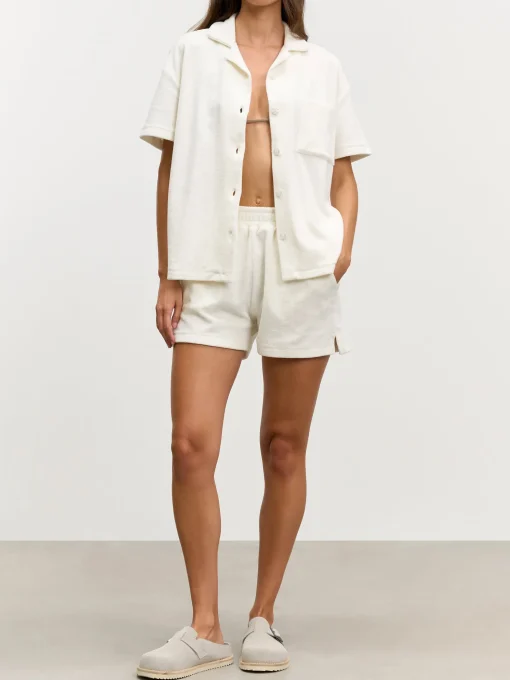 Womens Towelling Short - Ecru