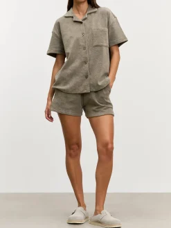Womens Towelling Short - Taupe