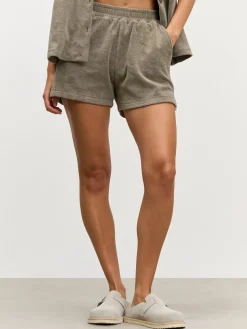 Womens Towelling Short - Taupe